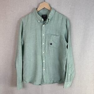 NWT Abercrombie & Fitch Mens 100% Linen Button Up Shirt Size M Coastal Resort